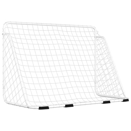 Voetbaldoel Met Net Staal Wit