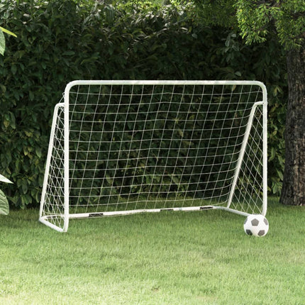 Voetbaldoel Met Net Staal Wit