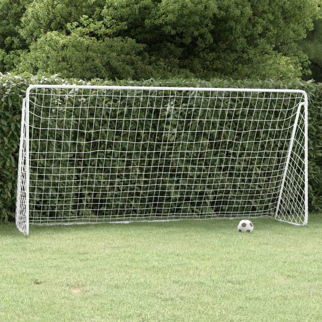 Voetbaldoel Met Net Staal En Polyester Wit