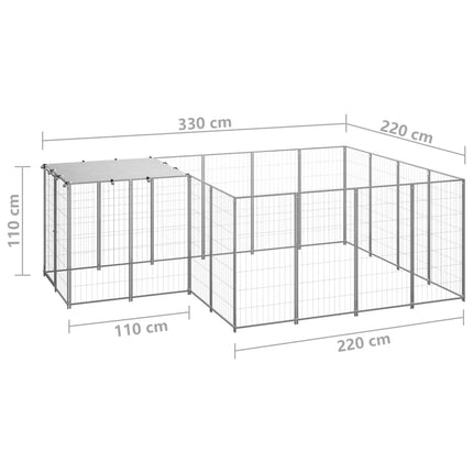 Hondenkennel 6,05 M² Staal Kleurig