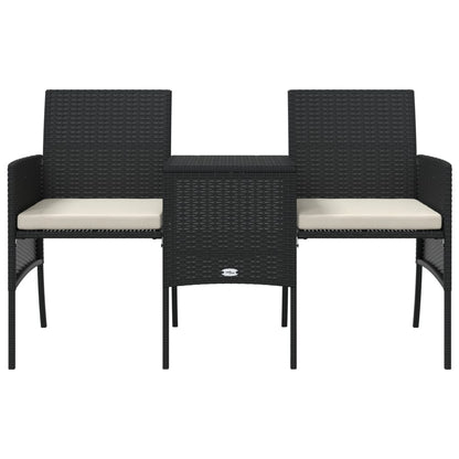Tuinbank 2-Zits Met Tafel En Voetenbanken Poly Rattan