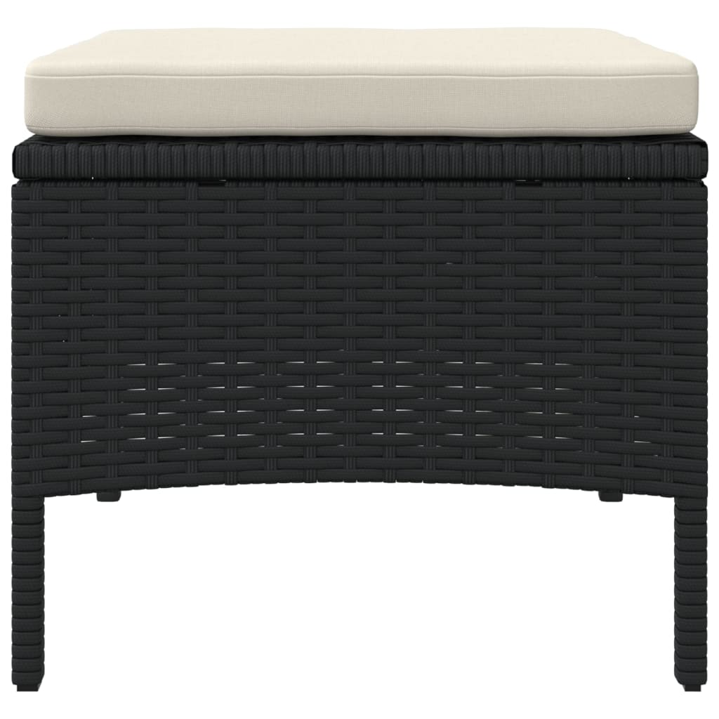 Tuinbank 2-Zits Met Tafel En Voetenbanken Poly Rattan