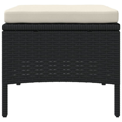 Tuinbank 2-Zits Met Tafel En Voetenbanken Poly Rattan