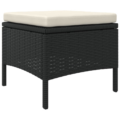 Tuinbank 2-Zits Met Tafel En Voetenbanken Poly Rattan