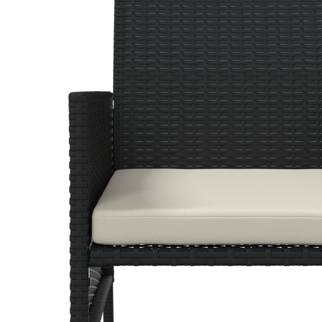 Tuinbank 2-Zits Met Tafel En Voetenbanken Poly Rattan