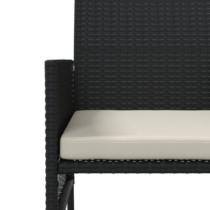 Tuinbank 2-Zits Met Tafel En Voetenbanken Poly Rattan