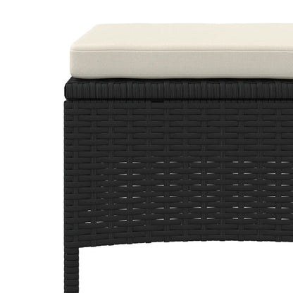 Tuinbank 2-Zits Met Tafel En Voetenbanken Poly Rattan
