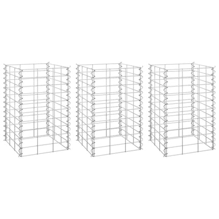 Schanskorf Plantenbakken 3 St Verhoogd 30X30X150 Cm Ijzer
