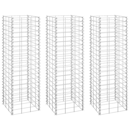 Schanskorf Plantenbakken 3 St Verhoogd 30X30X150 Cm Ijzer