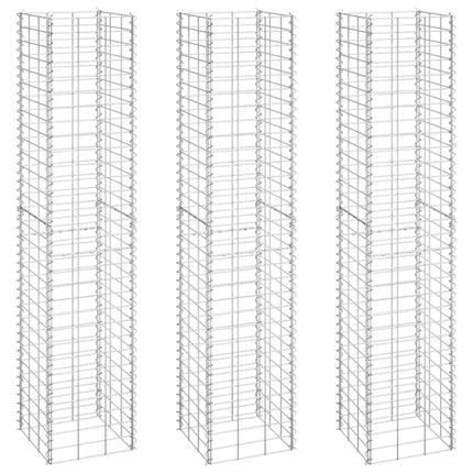Schanskorf Plantenbakken 3 St Verhoogd 30X30X150 Cm Ijzer