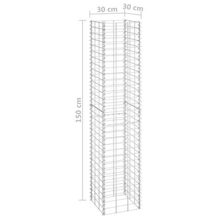 Schanskorf Plantenbakken 3 St Verhoogd 30X30X150 Cm Ijzer