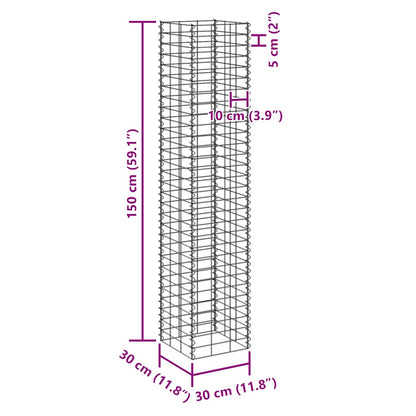 Schanskorf plantenbakken 3 st verhoogd 30x30x150 cm ijzer