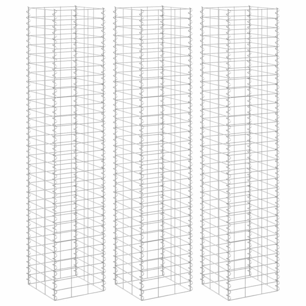 Schanskorf plantenbakken 3 st verhoogd 30x30x150 cm ijzer