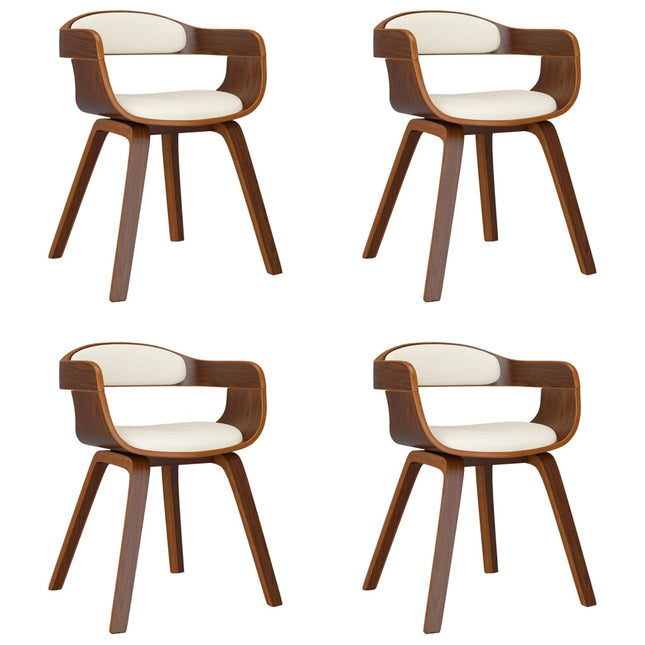 Eetkamerstoelen Gebogen Hout En Kunstleer Kleurig