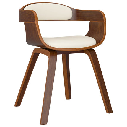 Eetkamerstoelen Gebogen Hout En Kunstleer Kleurig
