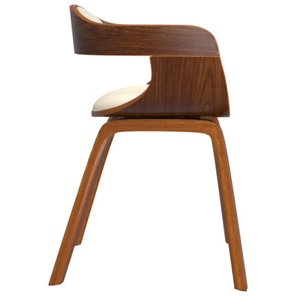Eetkamerstoelen Gebogen Hout En Kunstleer Kleurig
