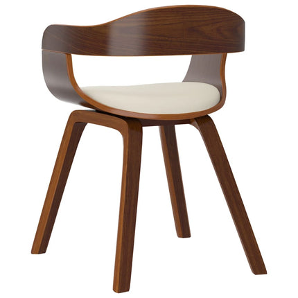 Eetkamerstoelen Gebogen Hout En Kunstleer Kleurig