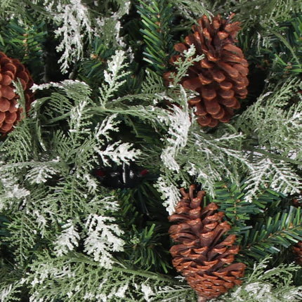 Kerstboom Met Led En Dennenappels 195 Cm Pvc En Pe Groen En Wit
