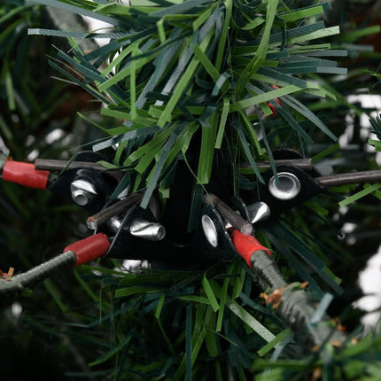 Kerstboom Met Led En Dennenappels 195 Cm Pvc En Pe Groen En Wit