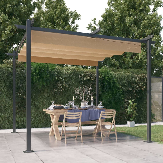 Tuinprieel Met Uittrekbaar Dak 4X3 M Kleurig