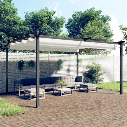 Tuinprieel Met Uittrekbaar Dak 4X3 M Kleurig