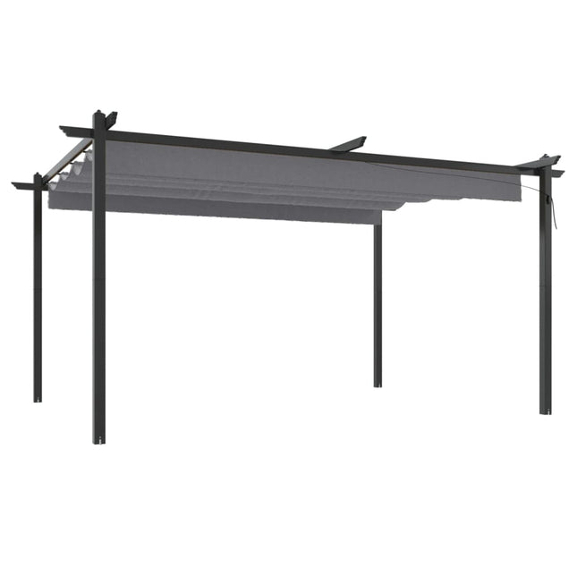 Tuinprieel Met Uittrekbaar Dak 4X3 M Kleurig