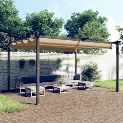 Tuinprieel Met Uittrekbaar Dak 4X3 M Kleurig