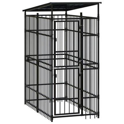 Hondenkennel Met Dak 1,84 M² Staal