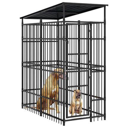 Hondenkennel Met Dak 1,84 M² Staal