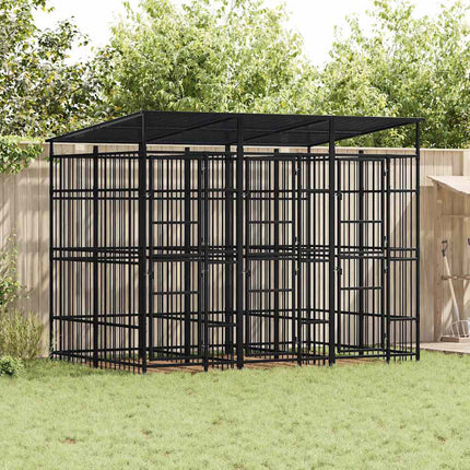 Hondenkennel Met Dak 1,84 M² Staal