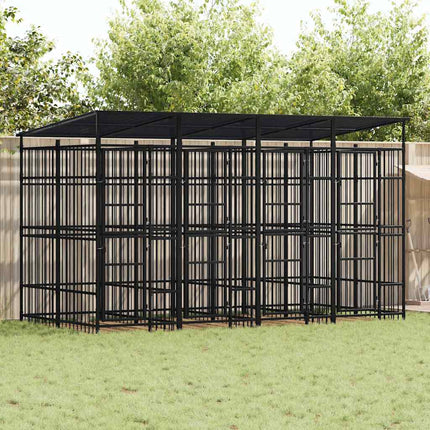 Hondenkennel Met Dak 1,84 M² Staal