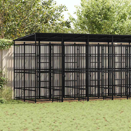 Hondenkennel Met Dak 1,84 M² Staal