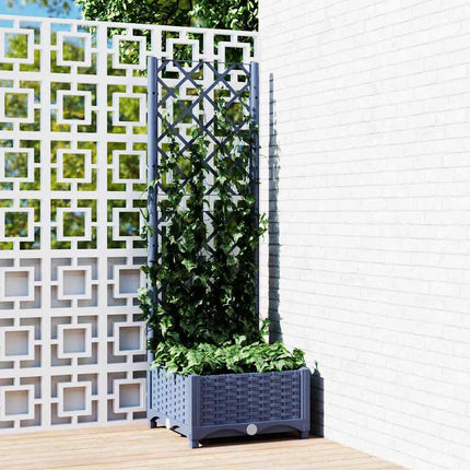 Tuinplantbak Met Schutting En Wielen 40 X 40 X 131,5 Cm