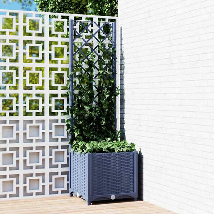 Tuinplantbak Met Schutting En Wielen 40 X 40 X 131,5 Cm