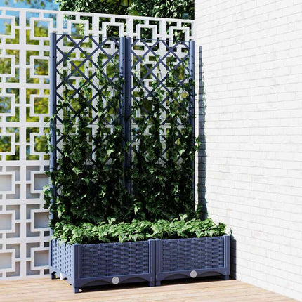 Tuinplantbak Met Schutting En Wielen 40 X 40 X 131,5 Cm