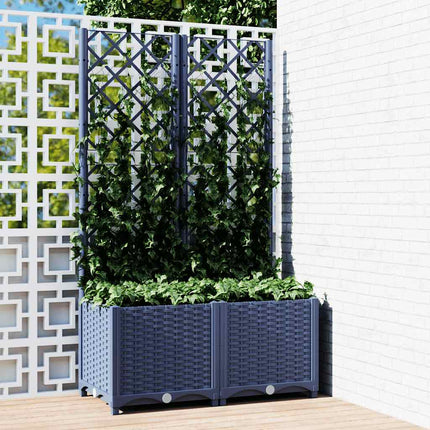 Tuinplantbak Met Schutting En Wielen 40 X 40 X 131,5 Cm
