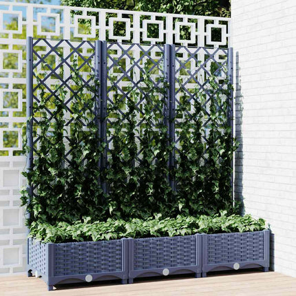 Tuinplantbak Met Schutting En Wielen 40 X 40 X 131,5 Cm
