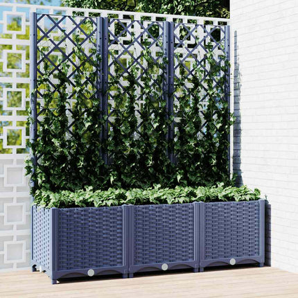 Tuinplantbak Met Schutting En Wielen 40 X 40 X 131,5 Cm