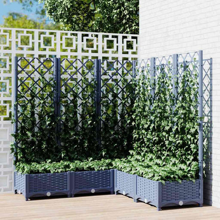 Tuinplantbak Met Schutting En Wielen 40 X 40 X 131,5 Cm