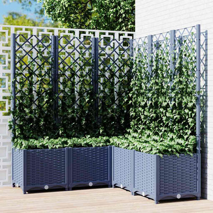Tuinplantbak Met Schutting En Wielen 40 X 40 X 131,5 Cm
