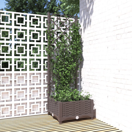 Tuinplantbak Met Schutting En Wielen 40 X 40 X 131,5 Cm