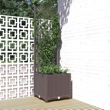 Tuinplantbak Met Schutting En Wielen 40 X 40 X 131,5 Cm