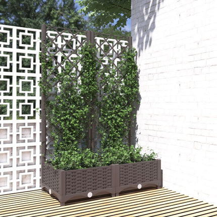 Tuinplantbak Met Schutting En Wielen 40 X 40 X 131,5 Cm
