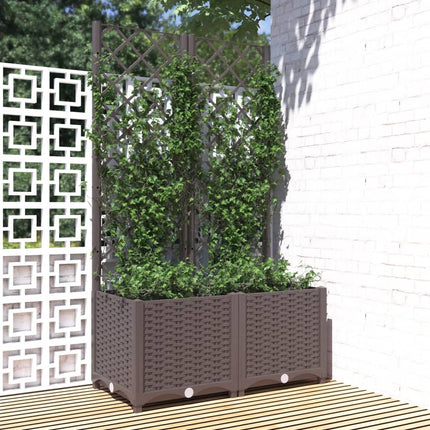 Tuinplantbak Met Schutting En Wielen 40 X 40 X 131,5 Cm