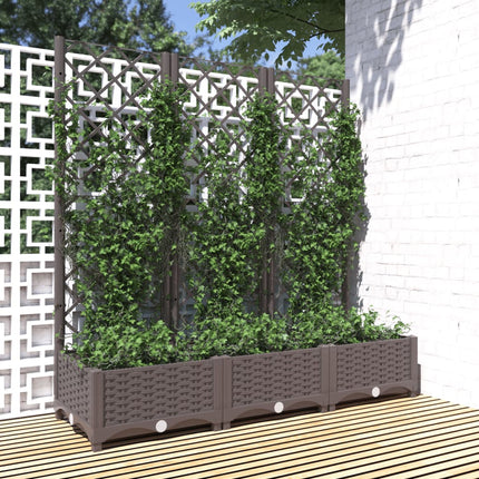Tuinplantbak Met Schutting En Wielen 40 X 40 X 131,5 Cm