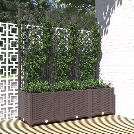 Tuinplantbak Met Schutting En Wielen 40 X 40 X 131,5 Cm