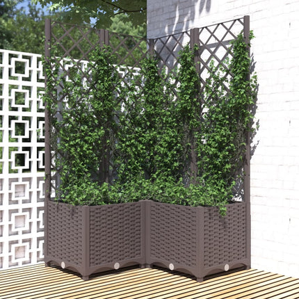Tuinplantbak Met Schutting En Wielen 40 X 40 X 131,5 Cm