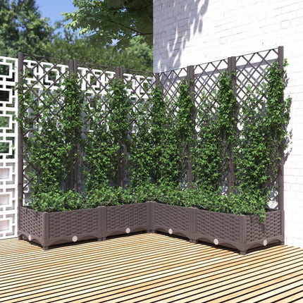 Tuinplantbak Met Schutting En Wielen 40 X 40 X 131,5 Cm