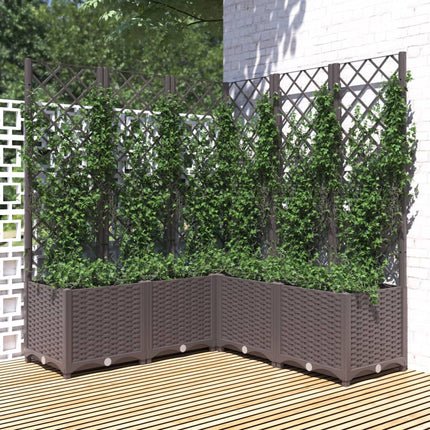 Tuinplantbak Met Schutting En Wielen 40 X 40 X 131,5 Cm