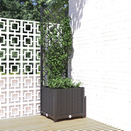 Tuinplantbak Met Schutting En Wielen 40 X 40 X 131,5 Cm